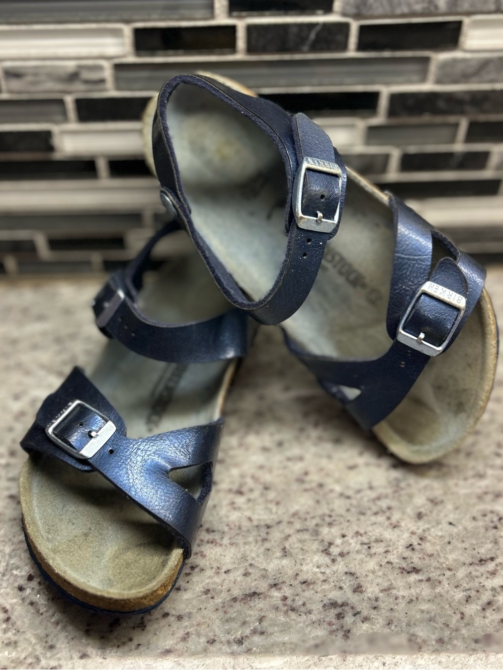 Birkenstock Kids Navy Blue Buckle Sandals size 13(31)